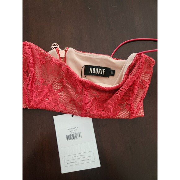 NEW WITH TAGS-Nookie/Revolve-Crop Top Bralette RED Lace-Retail $179- Size XS - Picture 5 of 10